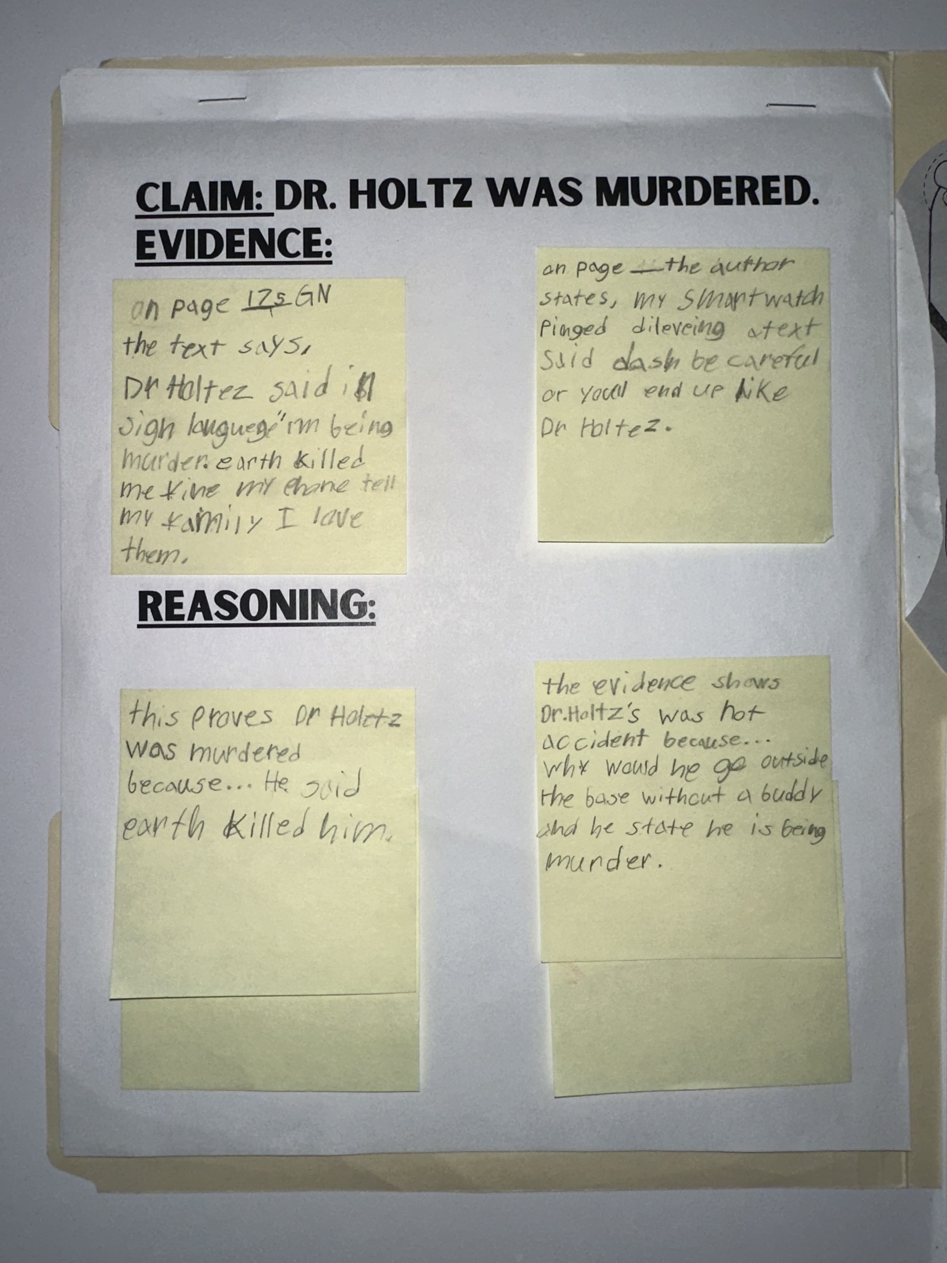 Students engaged in Space Case mock trial activity